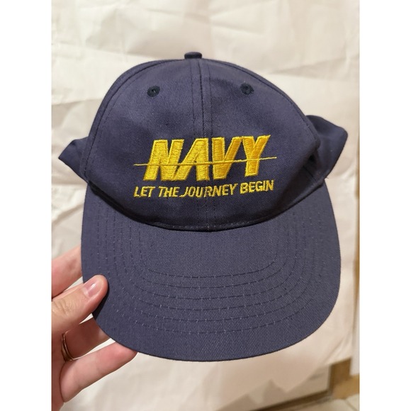 US Navy Other - VTG US Navy Let The Journey Begin Snapback Hat Military Baseball Cap Blue